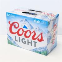 12 Pack of Canned Coors Light Beer · Must be 21 to purchase. Warm golden color and light bitterness.