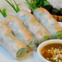 2. Spring Roll · 2 pieces. Shrimp lettuce, mint, rice noodle.