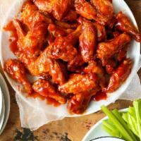 BUFFALO WINGS · 10 Pieces: Hot, mild or BBQ.