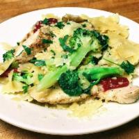 Chicken and Broccoli · Grilled chicken, broccoli, roasted peppers, Romano, garlic and olive oil.