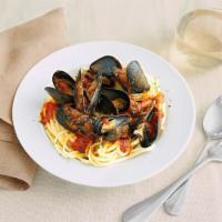 Fettuccine with Mussels · Hollander mussels,  in white wine, olive oil, garlic and marinara.