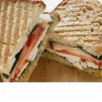 Ham Panini · Swiss cheese, green pepper, and onion with honey mustard on your choice of regular bread.