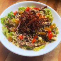 Skylark Smoked Brisket Salad · Juicy House Smoked Brisket, Romaine, Caramelized Onion, Tangy Red Pepper, Gouda, Smokey Toma...