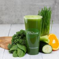 Green Energy Juice · Spinach, cucumber, apple, kale, celery, orange and wheatgrass.