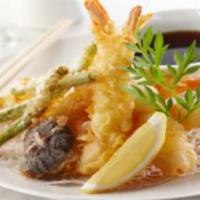 Shrimp & Vegetable Tempura App · Batter-fried shrimp&vegetable with tempura dipping sauce