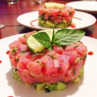 Tuna Tartar · Avocado, diced tuna and caviar on top with yuzu sauce.