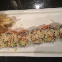 Spicy Girl Roll · Spicy tuna, spicy yellowtoil with avocado and caviar and topped with tempura flakes. Hot and...
