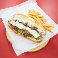 Philly Cheese Steak · Cheese, grilled onion and green pepper, mayo.