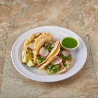 3 Tacos Regulares · Cilantro and onions.
