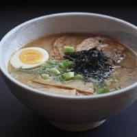 2. Shoyu Ramen · Noodle soup made with rich and deep flavored soy sauce. Topped with  chasyu(pork), menma, eg...
