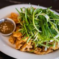 Pa-Dak · Crispy boneless chicken with shredded green onions and homemade sweet and sour sauce.