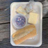 Small Cheese Plate · 3 of our favorites -- each piece of cheese is 0.5 OZ for a total of 1.5 OZ of cheese (chedda...