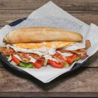 Turkey Club Sub · Turkey, bacon, and colby jack cheese with  lettuce, tomato, and mayo served on 8 inch sub ro...