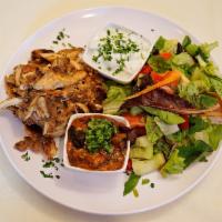 Chicken Shawarma Platter · Served with 2 side orders of your choice.