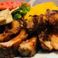1/4 Chicken & 1/4 Baby Pork Ribs Meal · 2pcs chicken + 4 pieces of BBQ sauce pork ribs, served with pita bread & 2 side orders of yo...