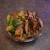 Caesar Salad Bowl · Romaine lettuce, Croutons, Cucumber, Tomatoes, Parmesan Cheese & Creamy Caesar dressing on t...