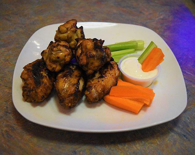 5pcs BBQ Grilled Wings · Grilled chicken wings topped with BBQ sauce, served with side of Ranch or Blue Cheese dressing