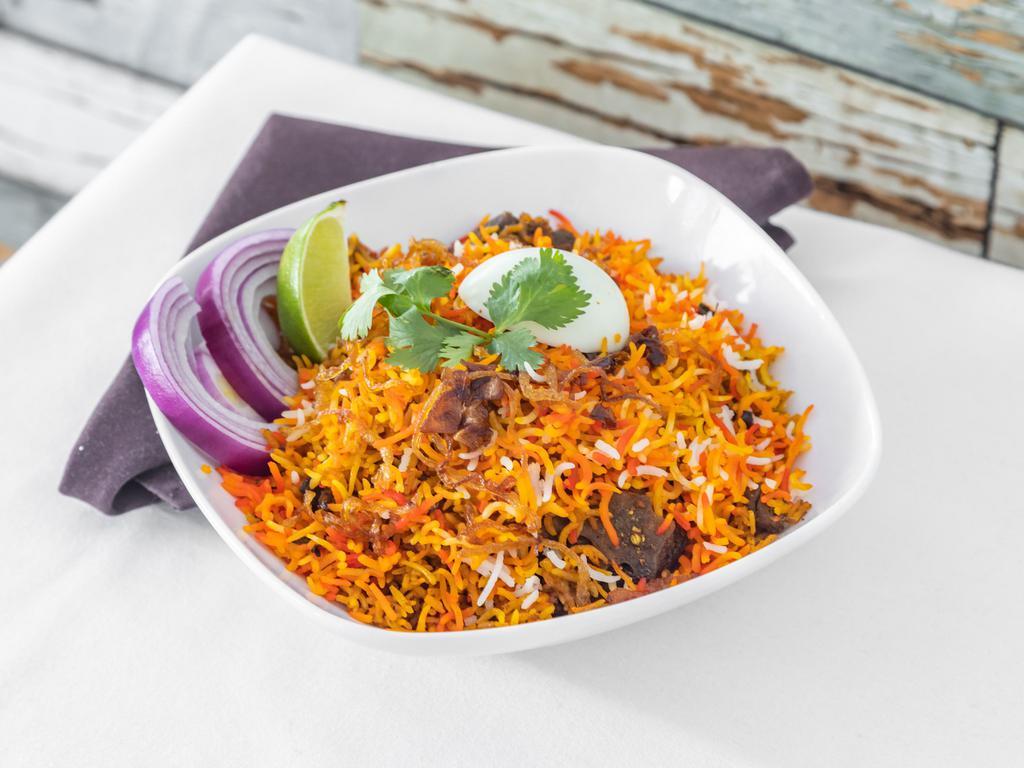 Chef Special Chicken Biryani · Special biryani is a style of biryani from Hyderabad, India made with basmati rice and boneless meat with aromatic spices.