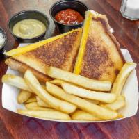 Grilled Cheese Sandwich · Hot sandwich filled with cheese that has been pan cooked or grilled. 