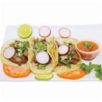 16. Tacos Mexicanos · Mexican tacos with your choice of filling.