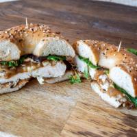 Chipotle Grilled Chicken Sandwich · Grilled chicken, caramelized onions, mixed greens, pepper jack cheese, and in-house chipotle...