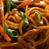 Lo Mein Noodles Veg · A fried a mix  veggies: carrots, red pepper and snow peas whipped in soy sauce, sesame oil, ...