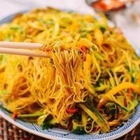 Singapore Style Noodles Veg · Singapore-style noodles is a dish of stir-fried cooked rice vermicelli, curry powder, vegeta...