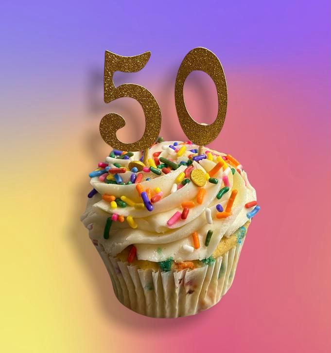 Number Cupcake Pick · 0-9 available in Gold or Silver. Can be added to any cupcake.