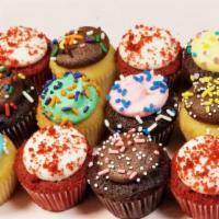 1 Dozen Mini Cupcakes · A nut free assortment of mini cupcakes.