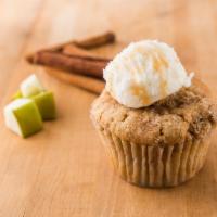 Apple Pie a La Mode · Caramelized apple cinnamon struessel cake topped with a ice-cream scoop style vanilla butter...
