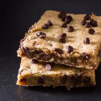 Gooey Choc Chip Bar · A lovely chewy bar mixed with brown sugar and packed with chocolate chips.