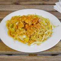 1) Noodle Salad with Chicken and Boiled Egg (Kaut swe thoke) · Yellow noodles flavored with light chicken curry, and combined with potatoes, fried tofu, ca...