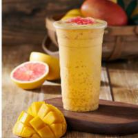 Mango Pomelo Sago 楊枝甘露 (L) · Fresh mango blend with coconut milk, grapefruit and mini sago.