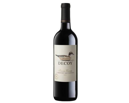 Decoy Cabernet Sauvignon, 750mL (13.9% ABV) · From its deep, inviting color to its enticing layers of boysenberry, blackberry, plum and star anise, this wine showcases great Sonoma County Cabernet Sauvignon. On the palate, the lush fruit flavors are framed by rich tannins and hints of dark chocolate and barrel spice. Must be 21 to purchase. 