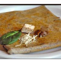 Mushrooms ＆ Rosemary Chicken Crepe with Swiss Cheese and Spinach · 