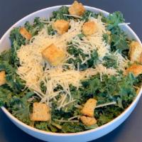 Kale Caesar Salad · Comes with focaccia croutons and Parmesan cheese.