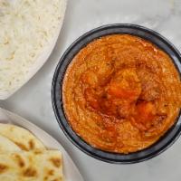 Chicken Tikka Masala Curry · Marinated grilled pieces of chicken in a creamy tomato sauce. Gluten free. 16oz curry. Comes...