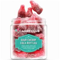 Sour Cherry Cola Bottles by Candy Club · Bright, bubbly cherry cola gummies doused in a fizzy coating of sour sugar. 8oz.