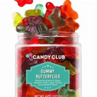 Gummy Butterflies by Candy Club · Whimsical gummies in grape, raspberry, cherry, apple, orange and strawberry flavors. 8oz.