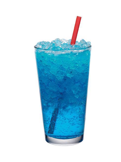 Ocean Water® · Despite its name, it tastes nothing like the ocean. Which is probably a good thing. But it is blue, with a tangy flavor and a hint of coconut.