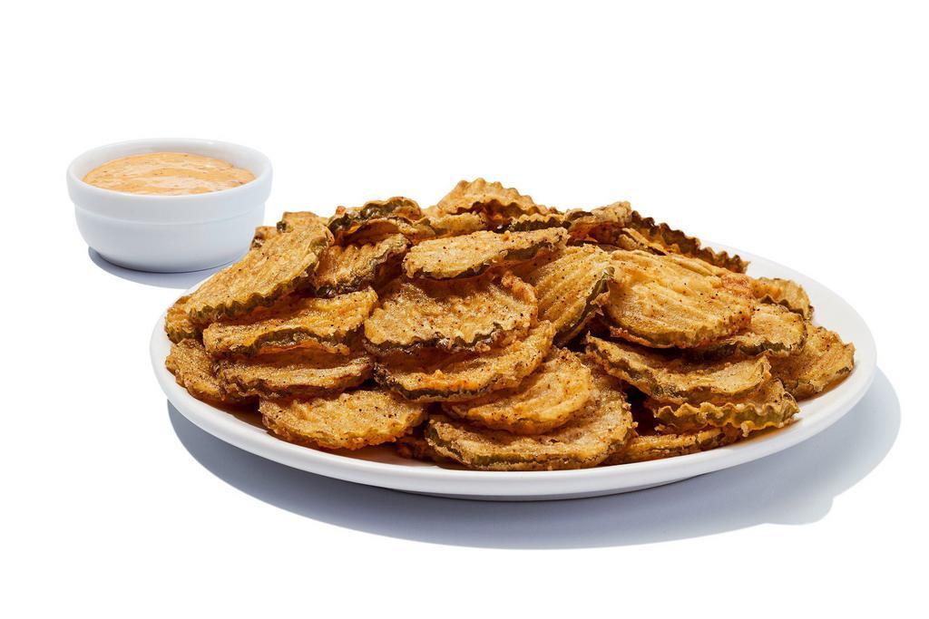 Hooters Original Fried Pickles · Yep, we take pickled pickles, fry ’em up to order and serve ’em up with a tangy dipping sauce.