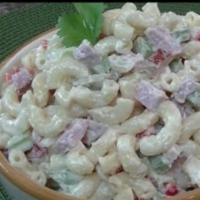 Macaroni with tuna  · Cold pasta salad made with macaroni noodles.