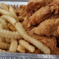 Chicken Tenders · All dinners served with fries, cole slaw, and bread.