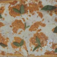Sicilian Grandma alla Vodka Pizza · Deep dish, topped with Verona's vodka sauce prepared only for grandma pie topped with mozzar...