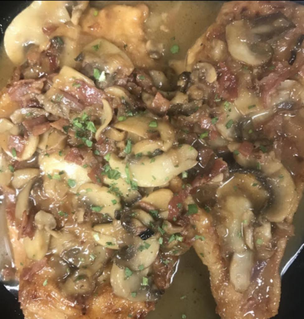 Chicken Marsala · Tender chicken breast sauteed with sensational mix of prosciutto and fresh sliced mushrooms in Verona's marsala wine sauce.