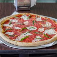Margarita Pizza · Tomato sauce, fresh mozzarella, parmesan, and basil