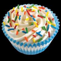 Sprinkle Cupcake · Yellow cake with Vanilla ice cream covered in sprinkles