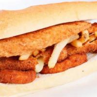 Fat Ford Sandwich · Served with mozzarella sticks, onion rings, tenders, nuggets, fries and mayo / ketchup.