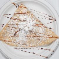 S'mores and More Crepe · Marshmallow, dark chocolate, and whipped cream.