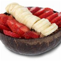 Bebes Favorite Bowl · Blend: Acai, Mango, apple juice and banana. 
Toppings: granola, banana and strawberry.